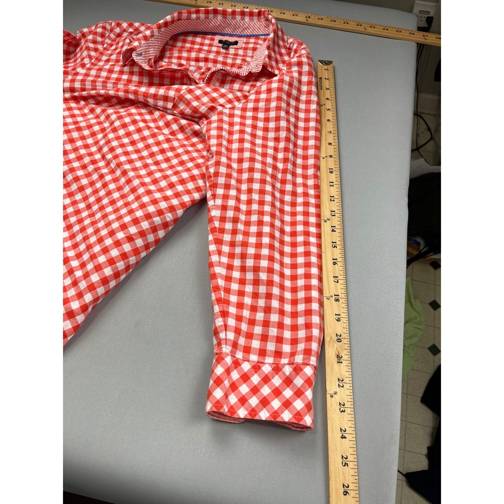 Talbots Plus Red White Gingham Button Down Shirt … - image 5
